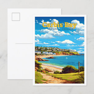 Carte Postale Carbis Bay Cornwall Angleterre Voyage Vintage