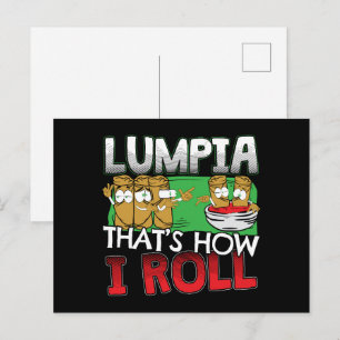 Carte Postale Caricature alimentaire philippine Lumpia