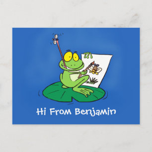 Carte Postale Caricature amusante de grenouille verte
