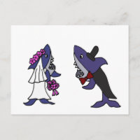 Caricature amusante de la mariée de requin et du M