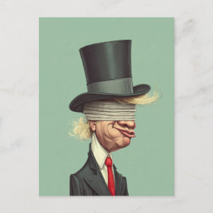 Carte Postale Caricature aveugle de Donald Trump