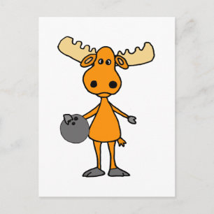 Carte Postale Caricature de bol d'orignal mignon