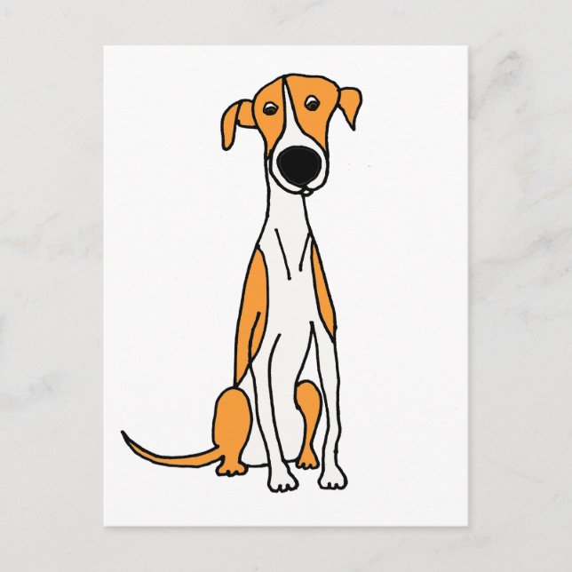 Carte Postale Caricature de chien Greyhound original (Devant)