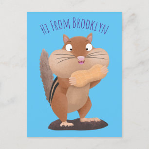 Carte Postale Caricature de chipmunk à grosses joues mignonnes