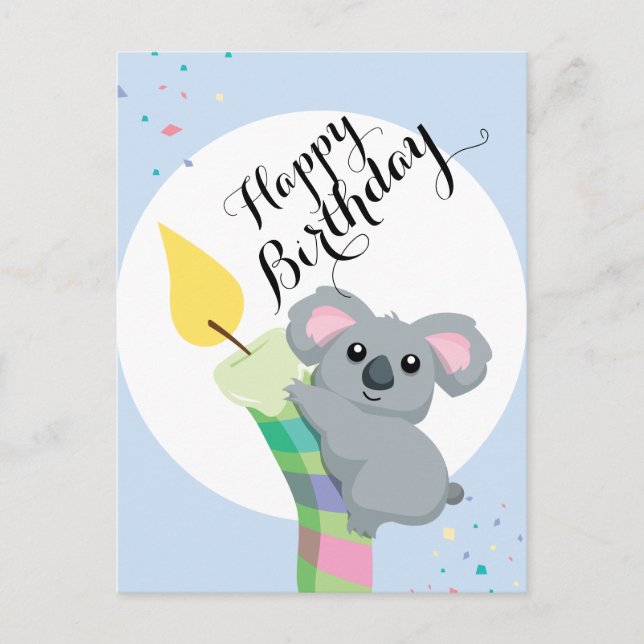 Carte Postale Caricature de Cute Chubby Koala illustration anniv (Devant)