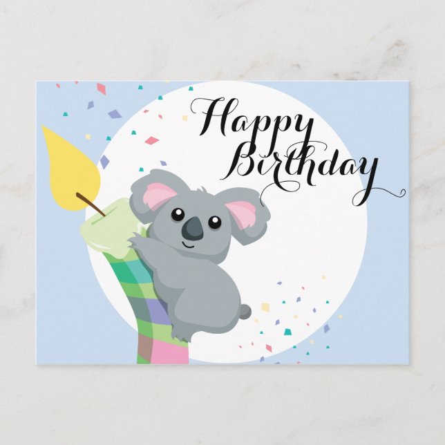 Carte Postale Caricature de Cute Chubby Koala illustration anniv (Devant)
