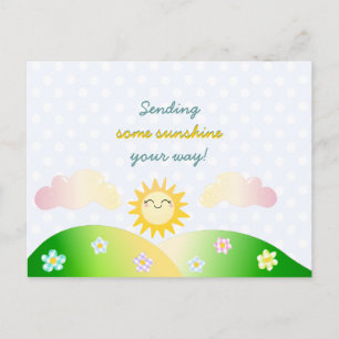 Carte Postale Caricature de kawaii soleil mignon