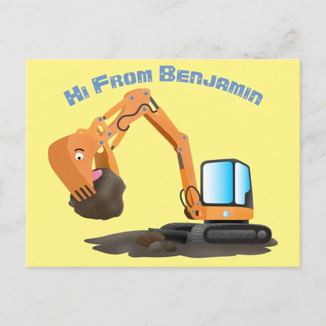 Carte Postale Caricature de la pelle orange (Devant)