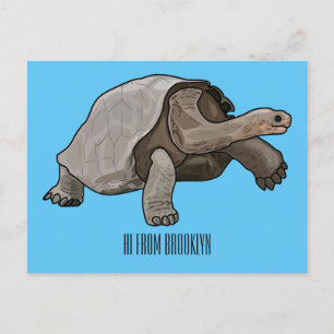 Carte Postale Caricature de la tortue des Galapagos