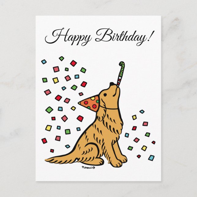 Carte Postale Caricature de l'année Golden Retriever (Devant)