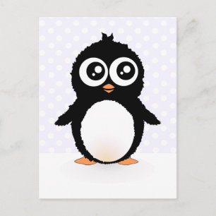Carte Postale Caricature de pingouin mignon