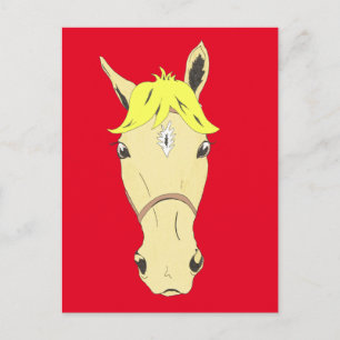 Carte Postale Caricature de portrait de cheval