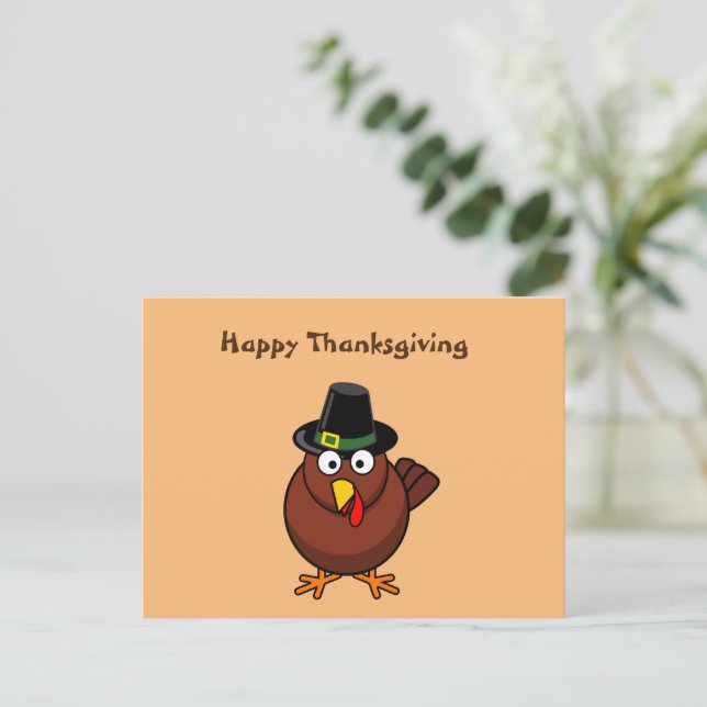 Carte Postale Caricature de Thanksgiving Turquie (Debout devant)