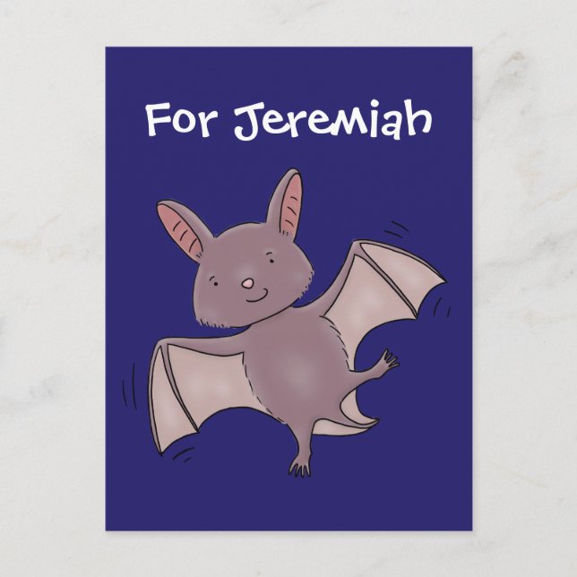 Carte Postale Caricature de vol de chauve-souris (Devant)