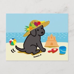 Carte Postale Caricature du Casquette de paille de chiot du Labr