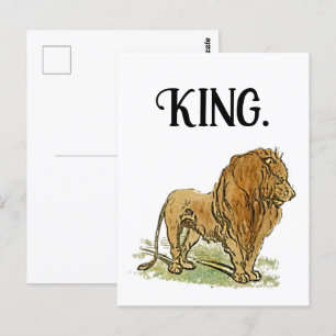 Carte Postale Caricature du roi de la Jungle de lion africain