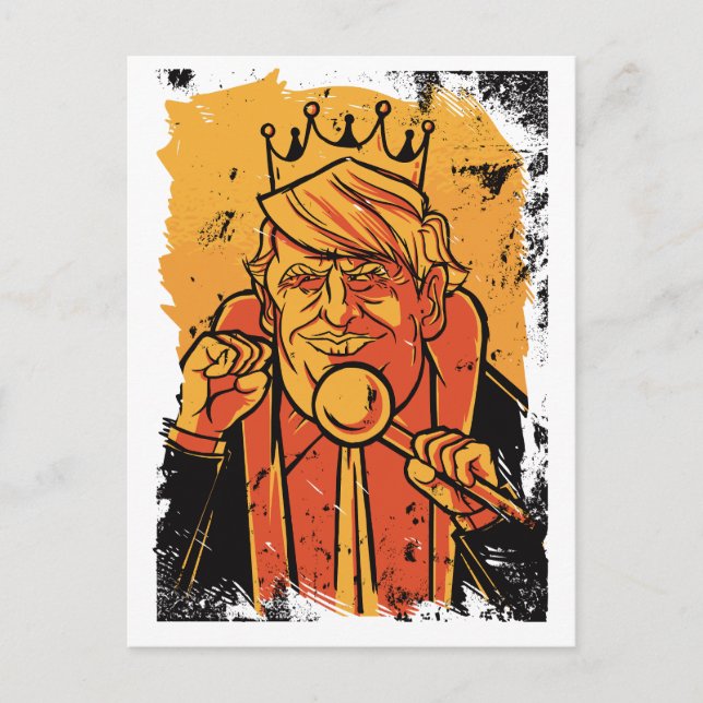 Carte Postale Caricature du roi Trump amusante (Devant)