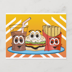 Carte Postale Caricature Fast Food