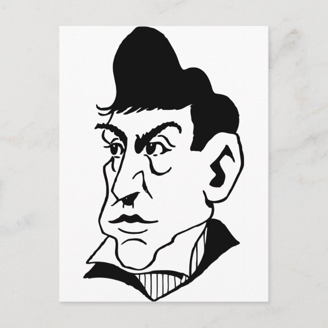 Carte Postale Caricature Marquis de Lafayette (Devant)