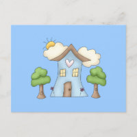 Caricature mignonne Maison de Campagne Arbre scène