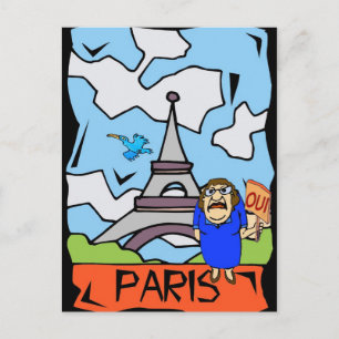 Carte Postale Caricature Paris Travel