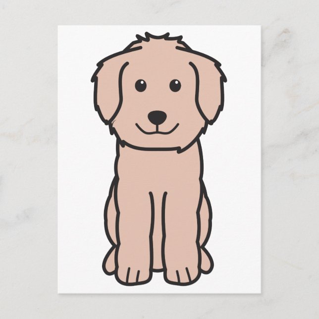 Carte Postale Caricature pour chien Goldendoodle (Devant)