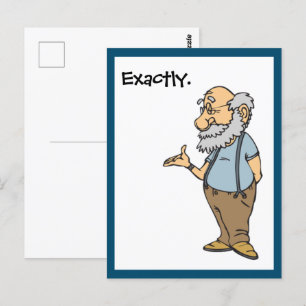 Carte Postale Caricature Smart Old Man, Sagesse Amusante des per