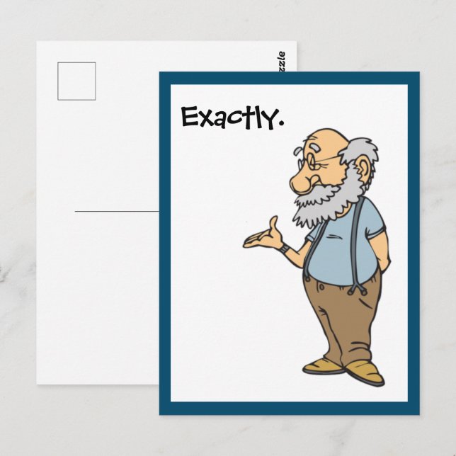 Carte Postale Caricature Smart Old Man, Sagesse Amusante des per (Devant / Derrière)