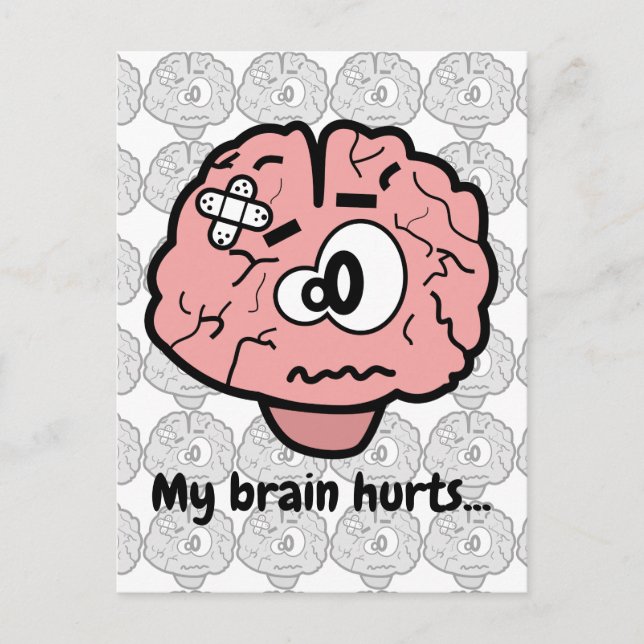 Carte Postale Caricature sur la lésion cérébrale mûre Psychologi (Devant)