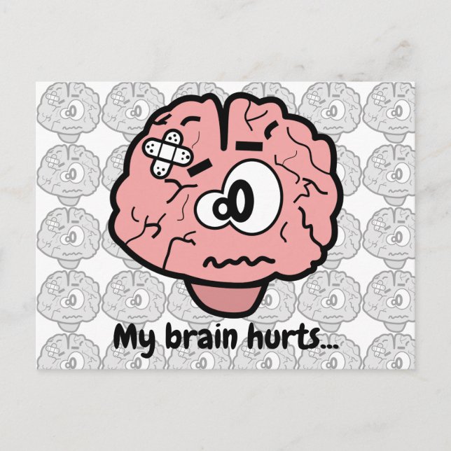 Carte Postale Caricature sur la lésion cérébrale mûre Psychologi (Devant)