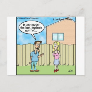 Carte Postale Caricaturiste dyslexique Drôle Cadeaux Tee - shirt