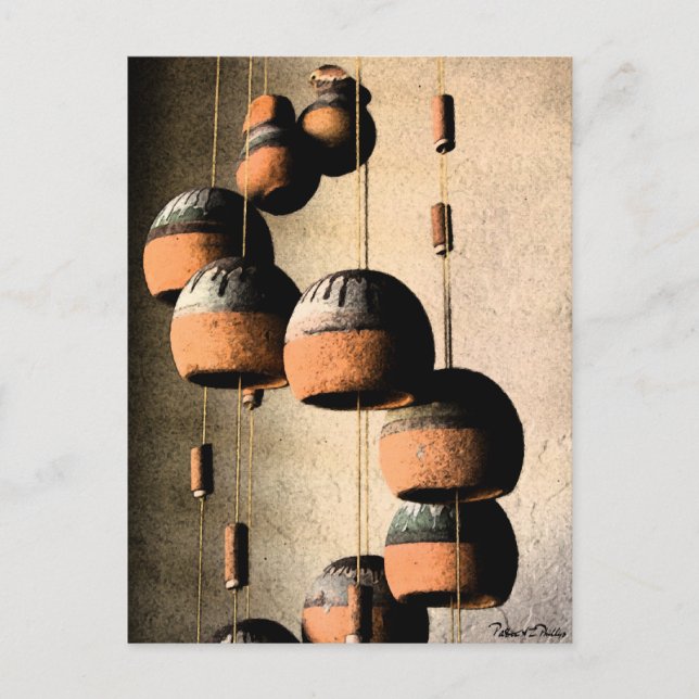 Carte Postale Carillons en argile en spirale Nature morte Merci (Devant)