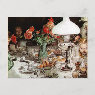 Carte Postale Carl Larsson - Autour de la Lampe
