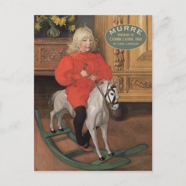 Carte Postale Carl Larsson Murre Boy à cheval à bascule CC1063 (Devant)
