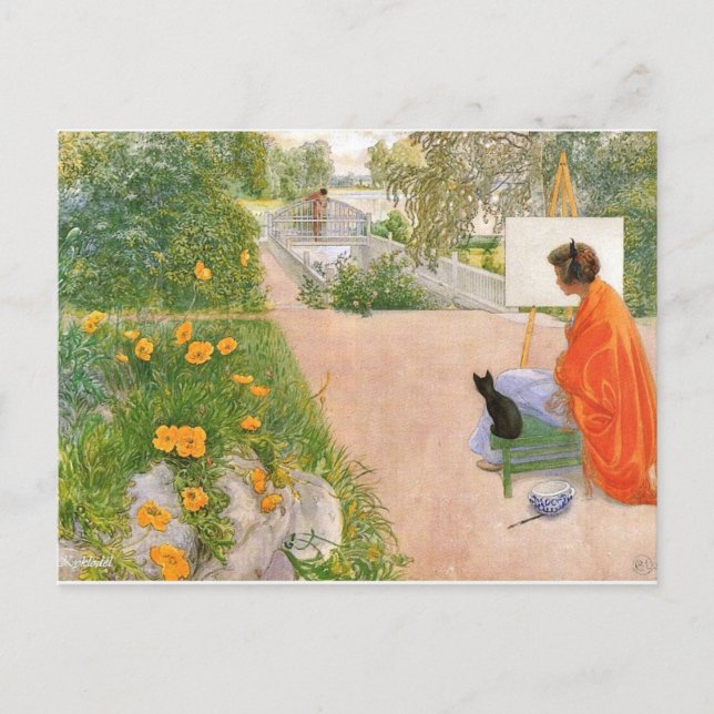 Carte Postale Carl Larsson peinture, Pont (Devant)
