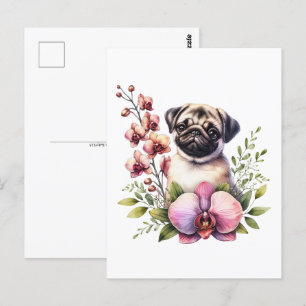 Carte Postale Carlin avec Branche des orchidées, Passage