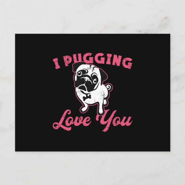 Carte Postale Carlin Je Passe L'Amour Vous Chiens Chiens Chiens  (Devant)