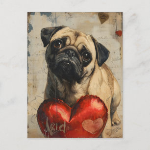 Carte Postale Carlin jour vintage des valentines