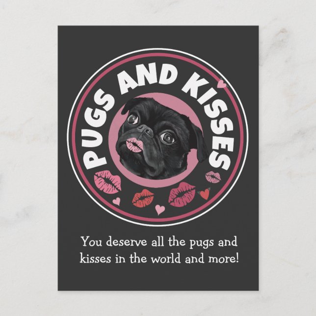 Carte Postale Carlins Et Baisers | Punny | Carlin Lovers Lovers (Devant)