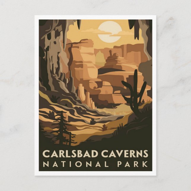 Carte Postale Carlsbad Cavernes Parc national Nouveau-Mexique (Devant)
