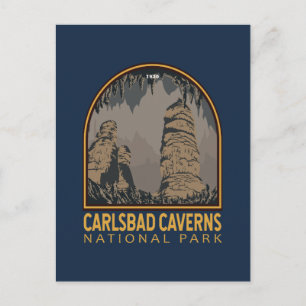 Carte Postale Carlsbad Caverns Parc national Emblem Vintage
