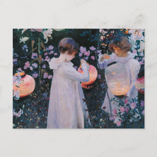 Carte Postale Carnation Lily Lily Rose John Singer Sargent Art (Devant)