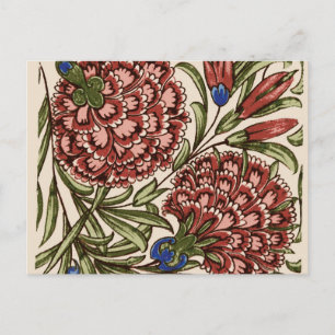 Carte Postale Carnation Tile Fleur Art antique