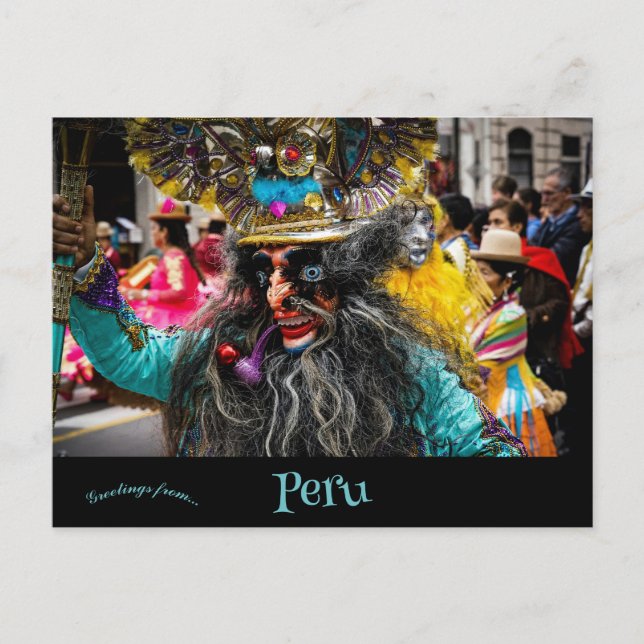 Carte Postale Carnaval à Lima Pérou (Devant)