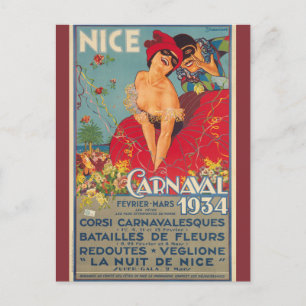 Carte Postale Carnaval de France vintage Nice 1934