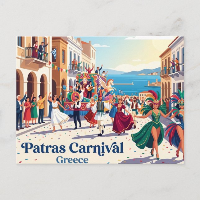 Carte Postale Carnaval de Patras Grèce (Devant)