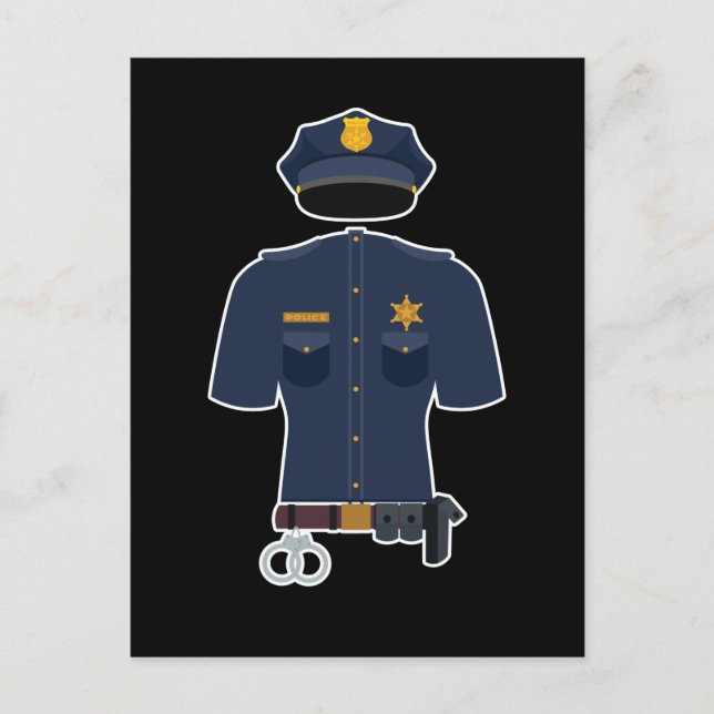 Carte Postale Carnaval des enfants en uniforme des policiers (Devant)