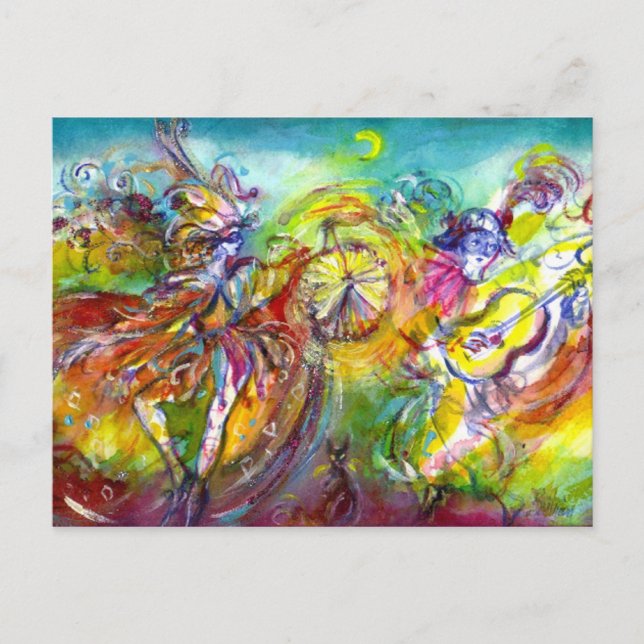 Carte Postale CARNAVAL ITALIEN / Danse, Musique, Théâtre (Devant)
