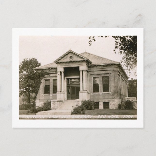 Carte Postale Carnegie Lawther Library, Red Wing, Minnesota (Devant)