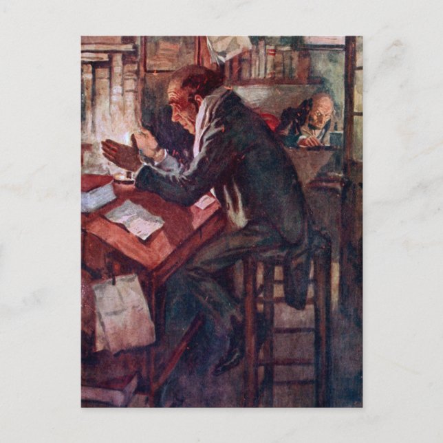 Carte Postale Carol de Noël : Cratchit and Scrooge (Devant)
